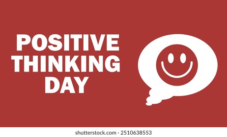 Positive Thinking Day vector banner design with geometric shapes and vibrant colors on a horizontal background.