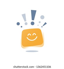 Positive Thinking, Express Emotion, Good Experience Feedback, Happy Client, Service Quality, Optimism Attitude Concept, Enjoy Yourself, Empathy Vector Icon