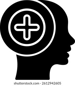 Positive Thinking Glyph Icon Vector Design