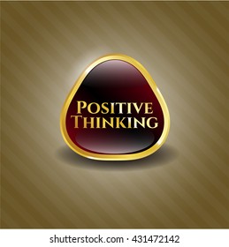 Positive Thinking gold shiny badge