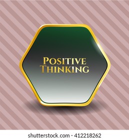 Positive Thinking golden emblem