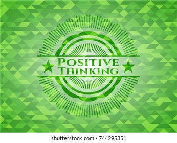 Positive Thinking green mosaic emblem