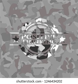 Positive Thinking grey camo emblem