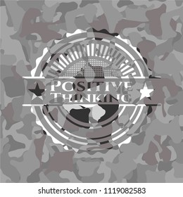 Positive Thinking grey camouflaged emblem