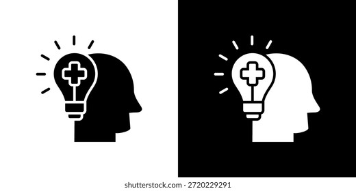 Positive Thinking icon black and white filled.