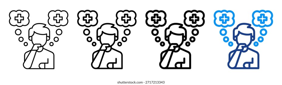 Conjunto de Colección de contorno diferente de icono de pensamiento positivo