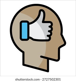 Elemento de icono de pensamiento positivo para el diseño