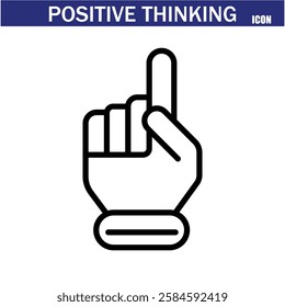 positive thinking icon. Psychology and mental line icons . Big UI icon in a flat design. Editable stroke outline icon. Vector illustration. EPS 10.