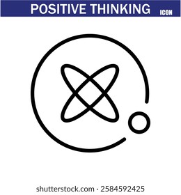 positive thinking icon. Psychology and mental line icons . Big UI icon in a flat design. Editable stroke outline icon. Vector illustration. EPS 10.