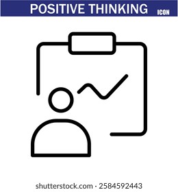 positive thinking icon. Psychology and mental line icons . Big UI icon in a flat design. Editable stroke outline icon. Vector illustration. EPS 10.