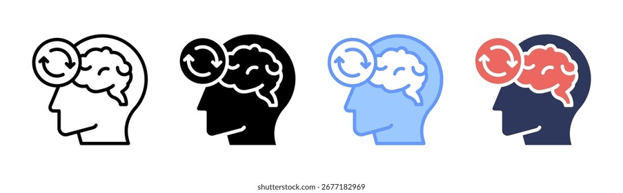 Positive Thinking Icon Set Multiple Style Collection