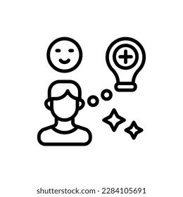 Positive Thinking icon in vector. Illustration