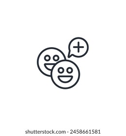 positive thinking icon. vector.Editable stroke.linear style sign for use web design,logo.Symbol illustration.