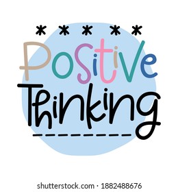 letras de pensamiento positivo. ilustración vectorial