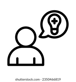 positive thinking line icon illustration vector graphic. Simple element illustration vector graphic, suitable for app, websites, and presentations isolated on white background