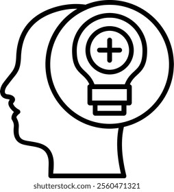 Positive thinking Line Vector Icon Design