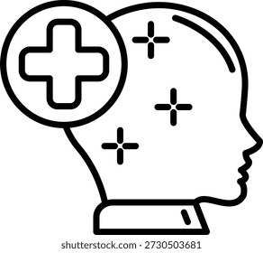 Pensamiento positivo Línea Vector Icon Design