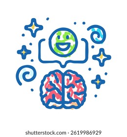 positive thinking mental health doodle icon sketch vector. positive thinking mental health sign. isolated symbol illustration