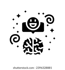 positive thinking mental health glyph icon vector. positive thinking mental health sign. isolated symbol illustration