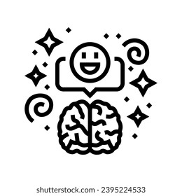 positive thinking mental health line icon vector. positive thinking mental health sign. isolated contour symbol black illustration