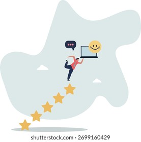 Pensamento positivo e otimismo concept.Employee motivation.good comentários online.life e emprego de pessoas.