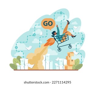 Positive thinking and optimism. Employee motivation and determination. Business ambition and confidence. Psychology idea. Flat vector illustration