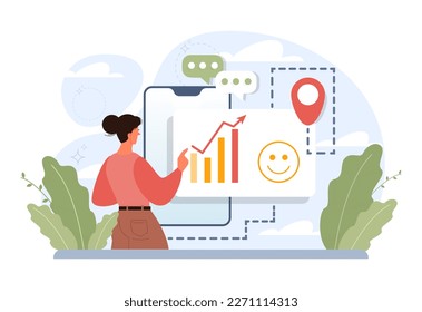 Positive thinking and optimism. Employee motivation and determination. Business ambition and confidence. Psychology idea. Flat vector illustration