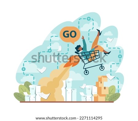 Positive thinking and optimism. Employee motivation and determination. Business ambition and confidence. Psychology idea. Flat vector illustration