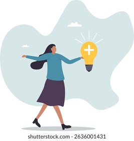 Positive thinking, optimistic bring success to work and living, inspiration and happiness in work .character for design.