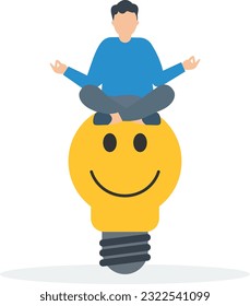 Pensamiento positivo y mentalidad optimista o buena actitud hacia el éxito, siempre obtener ideas para resolver cualquier problema, Negocios sonriendo con ideas creativas con vibraciones positivas

