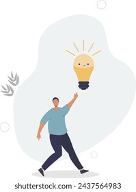 Pensamiento positivo, mentalidad optimista o buena actitud hacia el éxito en el trabajo, siempre tener idea para resolver cualquier concepto de problemas.