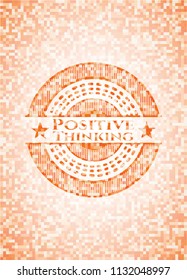 Positive Thinking orange mosaic emblem