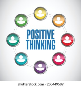 positive thinking people diagram illustration design over a white background
