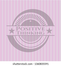 Positive Thinking retro style pink emblem