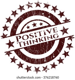 Positive Thinking rubber grunge stamp