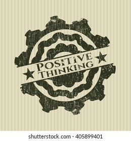 Positive Thinking rubber stamp with grunge texture