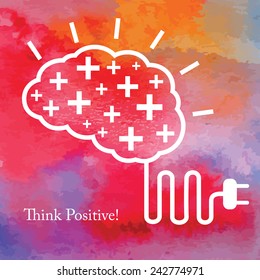 Positive thinking. Success idea. Business concept. Vector.