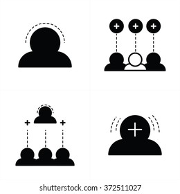 positive thinking team icon set