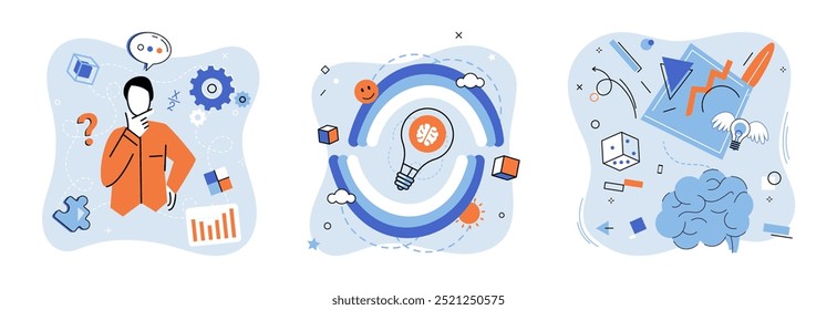 Positive thinking. Vector illustration. Embracing positivity empowers us to overcome adversity The thought success motivates us to strive for excellence Happiness springs from foundation positive