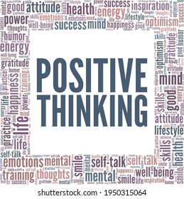 Positive Thinking Vector Illustration Word Cloud Stock Vector (Royalty ...