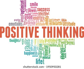 Positive Thinking Vector Illustration Word Cloud Stock Vector (Royalty ...