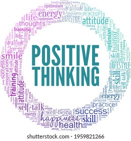 Positive Thinking Vector Illustration Word Cloud Stock Vector (Royalty ...