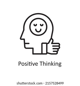 Positive Thinking vector outline Icon Design illustration. Human Mentality Symbol on White background EPS 10 File