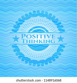 Positive Thinking water representation badge.