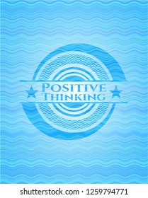 Positive Thinking water representation emblem.