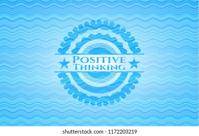 Positive Thinking water wave representation style emblem.