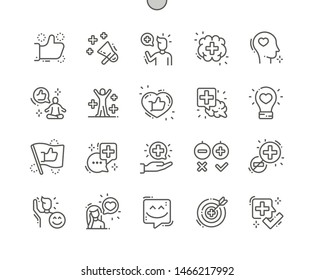 Positive thinking Well-crafted Pixel Perfect Vector Thin Line Icons 30 2x Grid for Web Graphics and Apps. Simple Minimal Pictogram