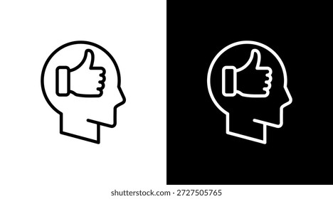 Positive Thinking White Icon Set Design