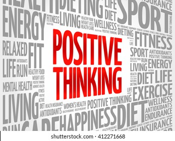 Positive Thinking Word Cloud Background Health Stock Vector (Royalty ...