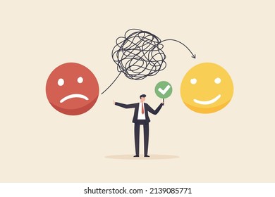 Positive Thoughts Shift From Feeling Sad. Optimism And The Power Of Mind To Change Mood, Behavior, Decision-making Powers.